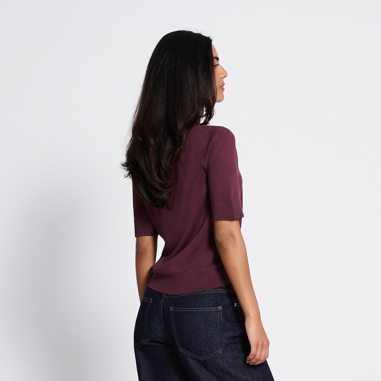 Fine-knit tee "Ada" Plum